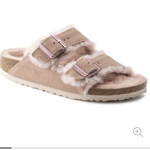 Arizona pink Birkenstock shearling